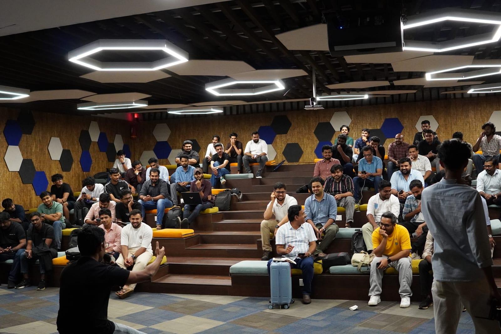 Kochi Meetup 2025: Back in Kochi, at Kerala Startup Mission, with thirty to forty founders and sellers.