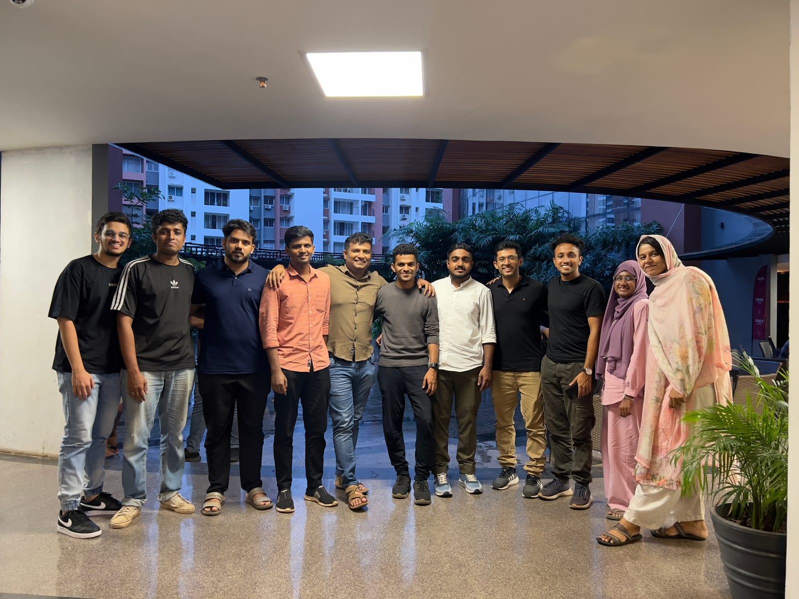 Kozhikode Meetup 2024: The first meetup, and a casual one. Eleven people came along on a last-minute call.